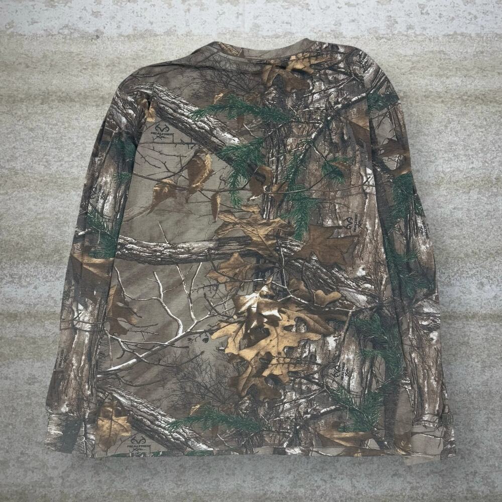 Vintage 90s Realtree Shirt Mens L Hunting Camo Cotton Long Sleeve Woodland - Picture 2 of 3